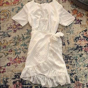 SABO SKIRT white wrap mini dress